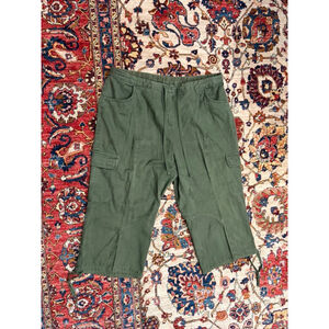 J.Jill 16P Petite Cargo Capri Pants Green 100% Cotton Drawstring Hem Women’s